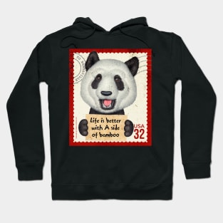 Funny Cute Panda with a side of bamboo Hoodie